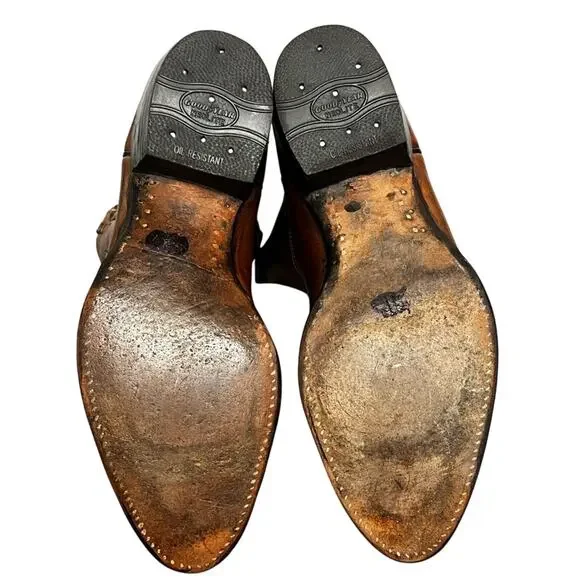 Vintage Tony Lama Mens Size 10.5 E Brown Leather Western Cowboy Boots Style 3084 - Picture 8 of 12